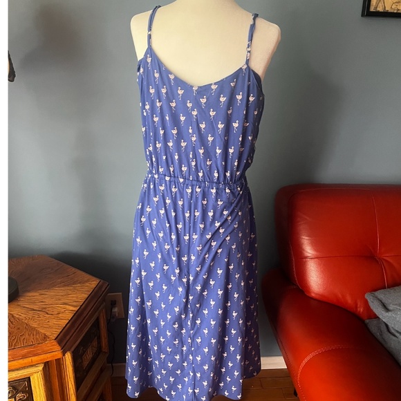 O’Neill blue and off white flamingos sun midi dress EUC - Picture 3 of 8
